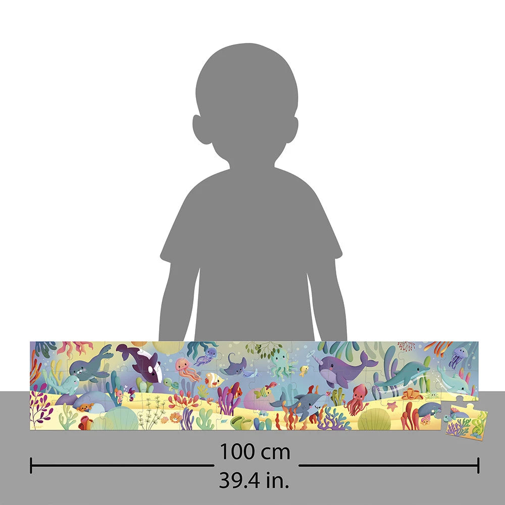 Janod - Puzzle frise les animaux marins - 36 pièces