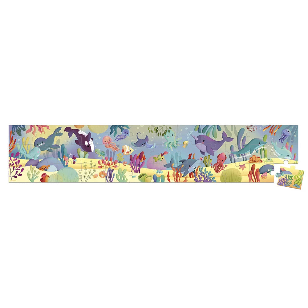 Janod - Puzzle frise les animaux marins - 36 pièces