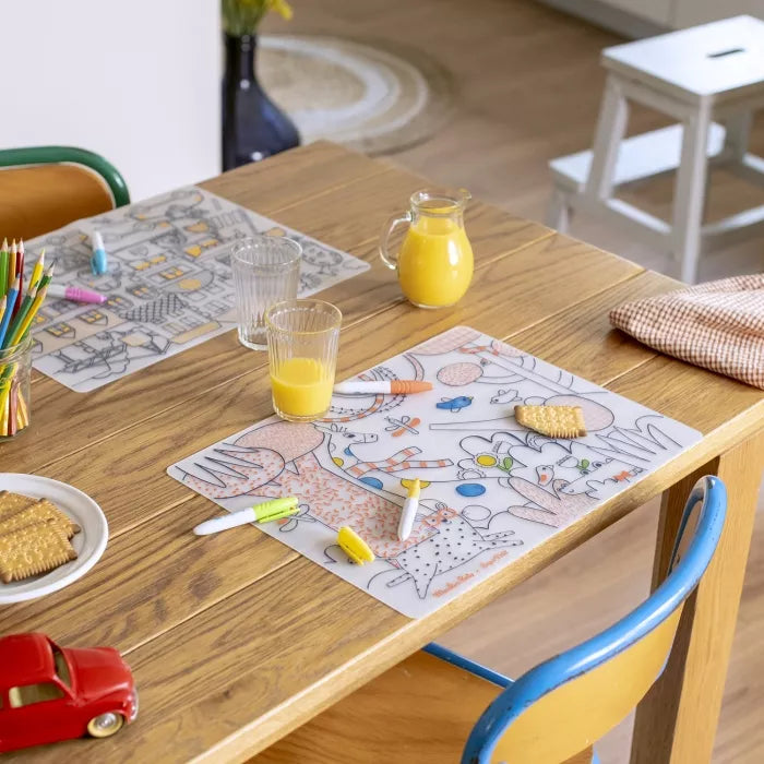 Moulin roty les toupitis Set en silicone à colorier + 5 feutres