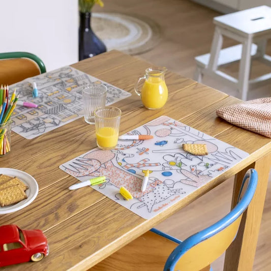 Moulin roty les toupitis Set en silicone à colorier + 5 feutres