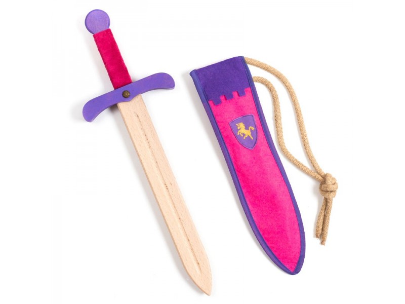 ÉPÉE KAMELOT ROSE 13 x 50 x 2 cms+ FOURREAU LICORNE